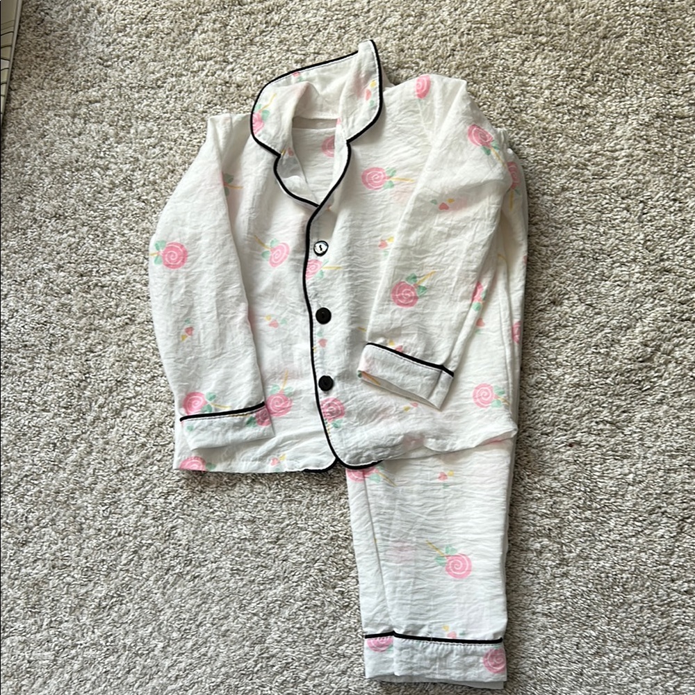 Kids White and Pink Lollipop Pajamas